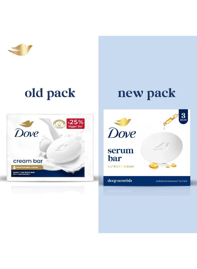 Dove Serum Bar | with Nutrient Serum | Deep Nourish | 375g (125g x 3) - Image 4